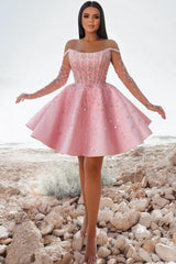 Short A-line Strapless Satin Princess Party Dresses