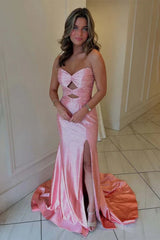 Cute Sweetheart Mermaid Sequined Prom Dress with Keyhole
