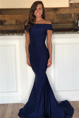 Long Mermaid Off the Shoulder Backless Floor Length Ruffles Prom Dress