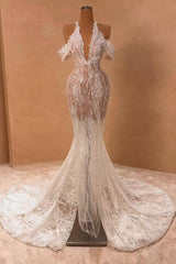 Long Off The Shoulder Tulle Appliques Lace Mermaid Prom Dress