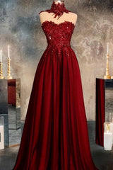 Burgundy Long A-Line Sweetheart Floor Length Ruffles Prom Dress