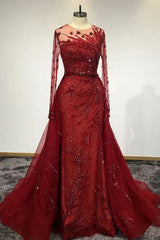 Gorgeous Bateau Long Sleeve Floor Length Ruffles Tulle Mermaid Formal Dresses