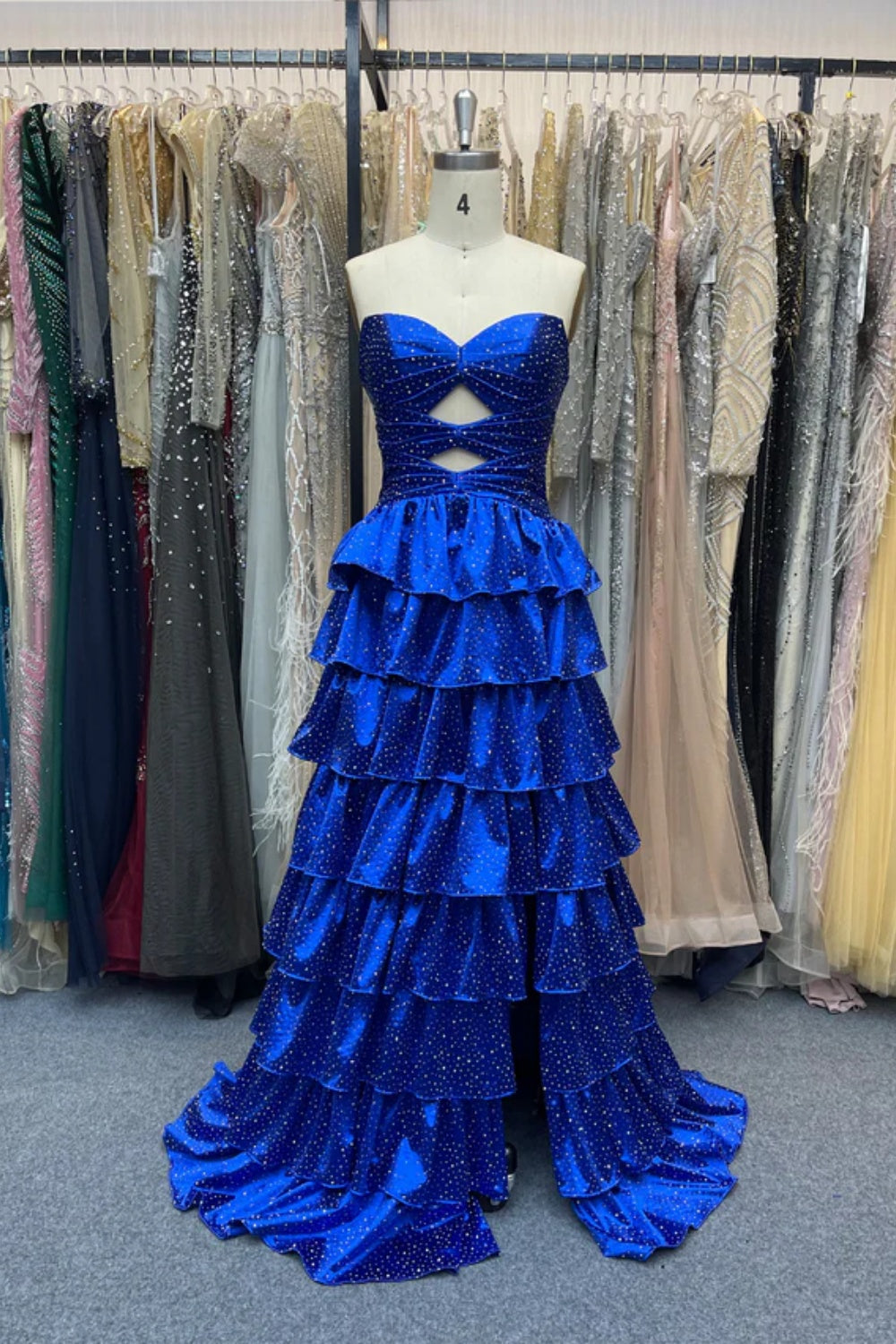 Simple Sweetheart Strapless A-line Long Prom Dress with Ruffles