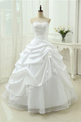 Gorgeous Long Sweetheart Beaded Ball Gowns Lace-Up Wedding Dresses