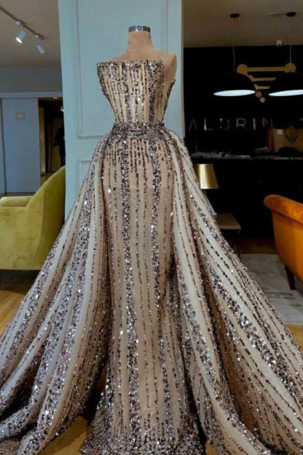 Luxury Long Mermaid Sleeveless Floor Length Evening Dresses