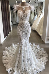 Luxury Long Sweetheart Beading Appliques Lace Mermaid Wedding Dress