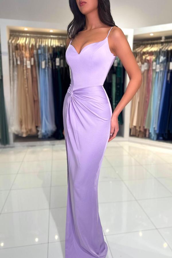 Simple Long Mermaid Sweetheart Spaghetti Straps Formal Prom Dresses