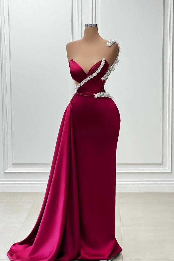 Elegant Long Mermaid Sweetheart Satin Formal Prom Dresses