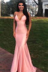 Long Mermaid Chiffon V-Neck Sleeveless Floor Length Prom Dress with Ruffle